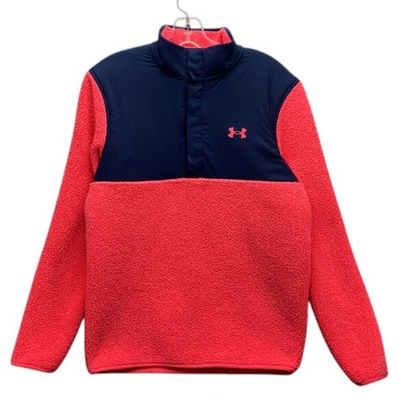 Under Armour Women’s S Pink Golf Sweater Fleece Quarter Zip Pullover UA NWOT - Picture 1 of 11
